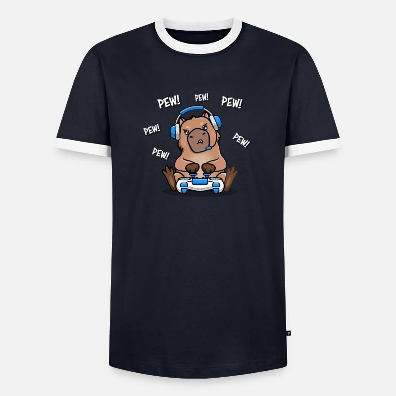 Capybara - Men's Ringer Shirt - navy/white 