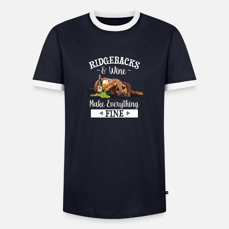 Rhodesian Ridgeback - Männer Kontrast-T-Shirt - Navy/Weiß