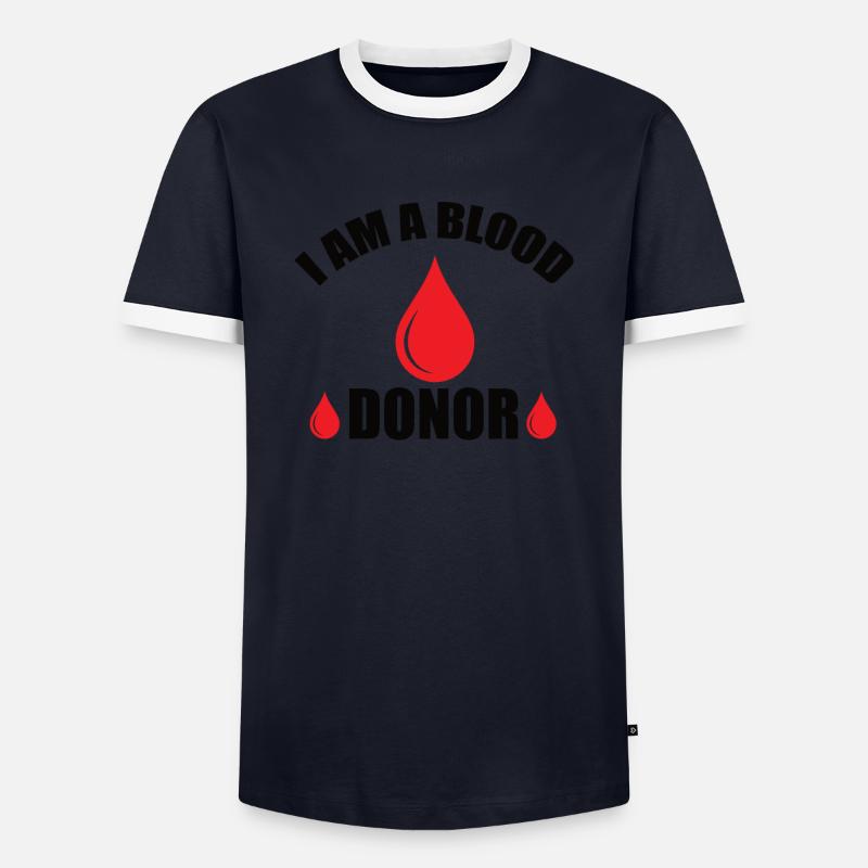 Blutspende Blutspenden Blutspender - Männer Kontrast-T-Shirt - Navy/Weiß 
