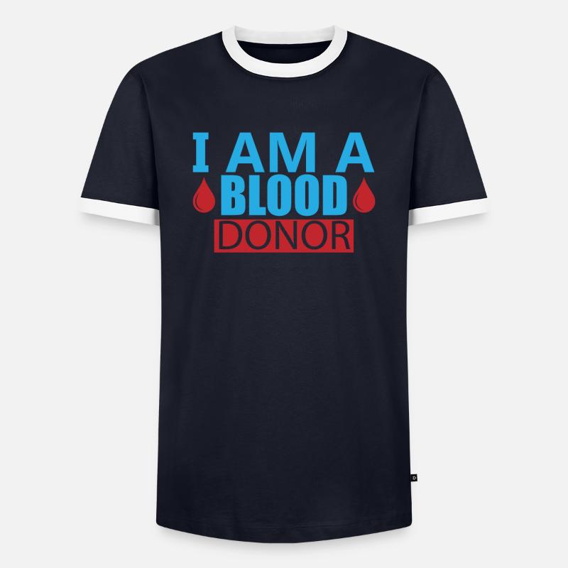 Blutspende Blutspenden Blutspender - Männer Kontrast-T-Shirt - Navy/Weiß 