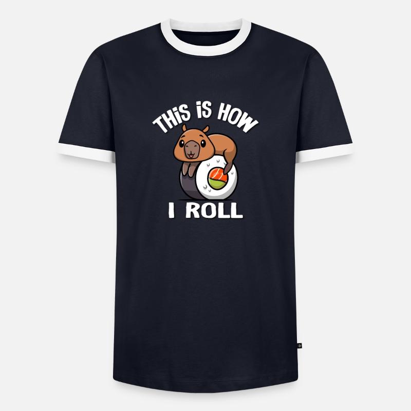 Capybara - Männer Kontrast-T-Shirt - Navy/Weiß 