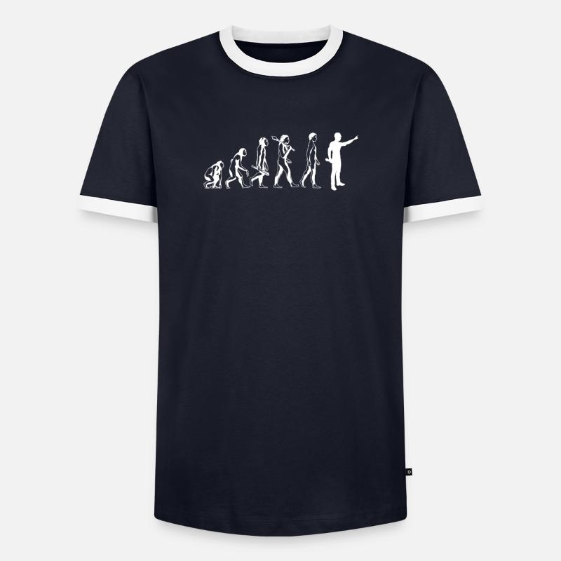 Engineer Evolution Funny Mechanical Engineering - Men's Ringer Shirt - navy/white