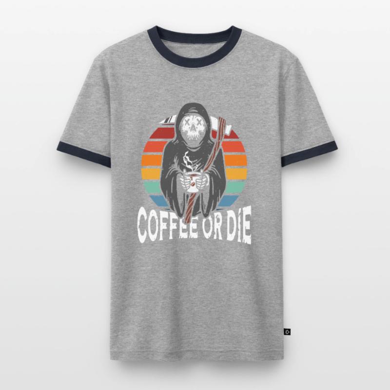 Kaffee Oder Sterben Männer Kontrast-T-Shirt