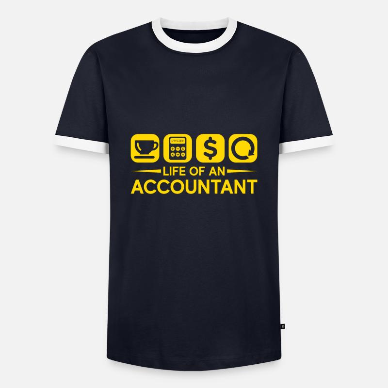 Das Leben Eines Buchhalters - Männer Kontrast-T-Shirt - Navy/Weiß 