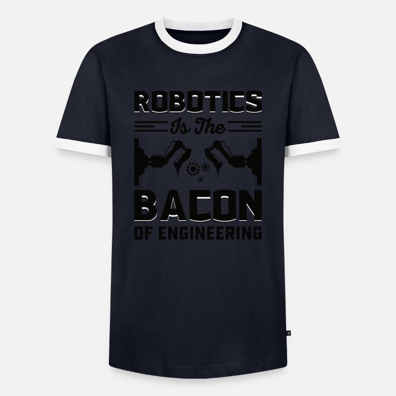 Roboter Programmierer Automatisierungstechniker - Männer Kontrast-T-Shirt - Navy/Weiß 