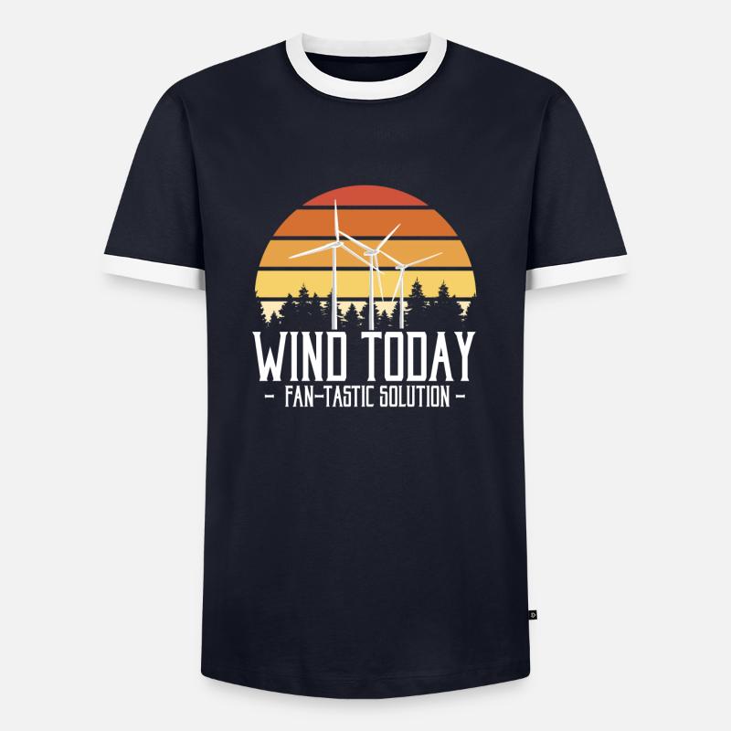 Wind Today Fan-Tastic Solution - Männer Kontrast-T-Shirt - Navy/Weiß 