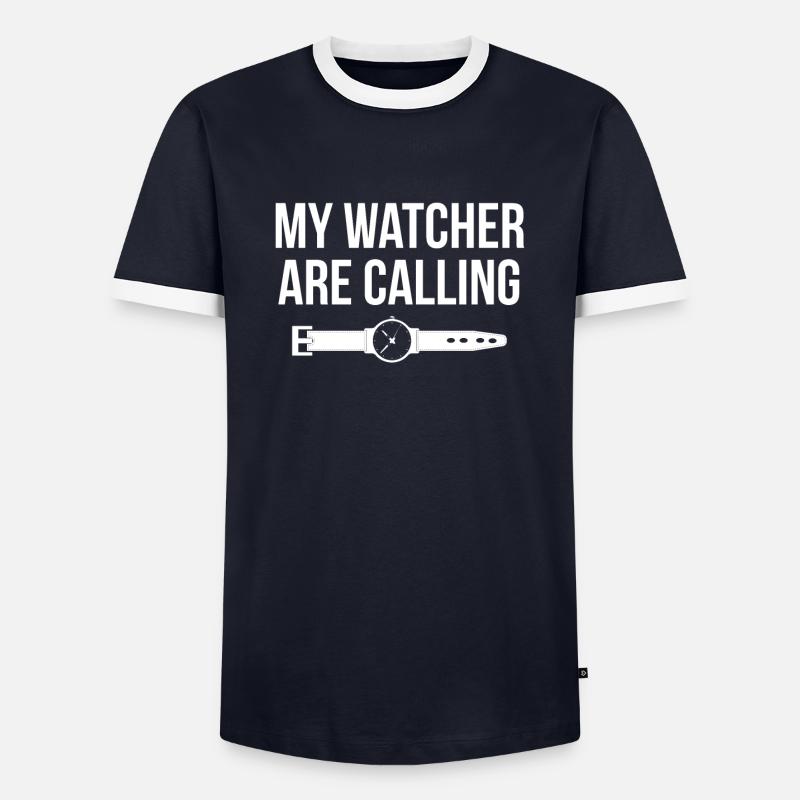 My Watcher Ware Calling - Männer Kontrast-T-Shirt - Navy/Weiß 