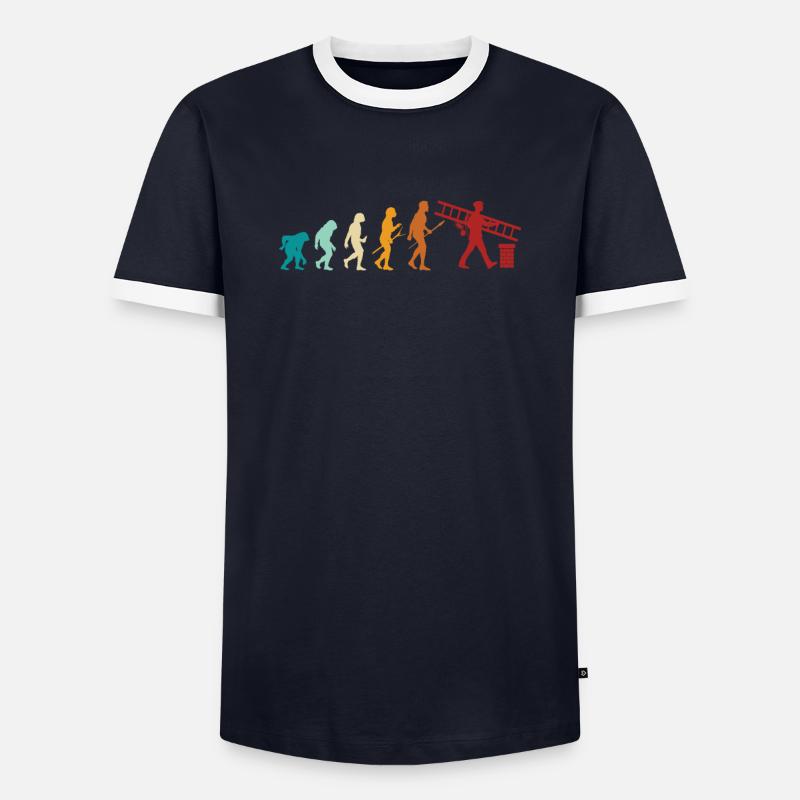 Schornsteinfeger Geschenk Kaminkehrer Evolution - Männer Kontrast-T-Shirt - Navy/Weiß 