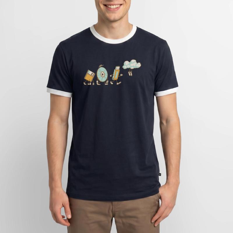 DevOps Engineer Cloud Computing Evolution Männer Kontrast-T-Shirt