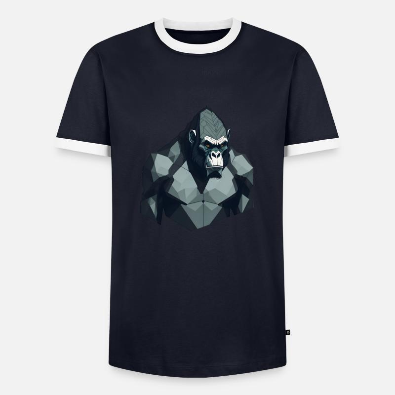 Polygon Gorilla - Men's Ringer Shirt - navy/white