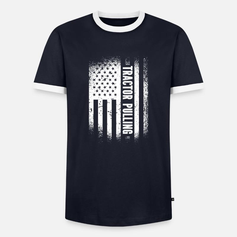 Tractor Pulling - - Männer Kontrast-T-Shirt - Navy/Weiß