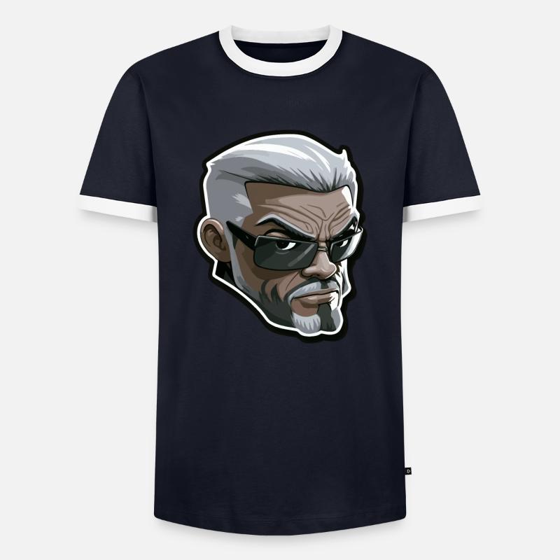 Cool guy - Men's Ringer Shirt - navy/white 