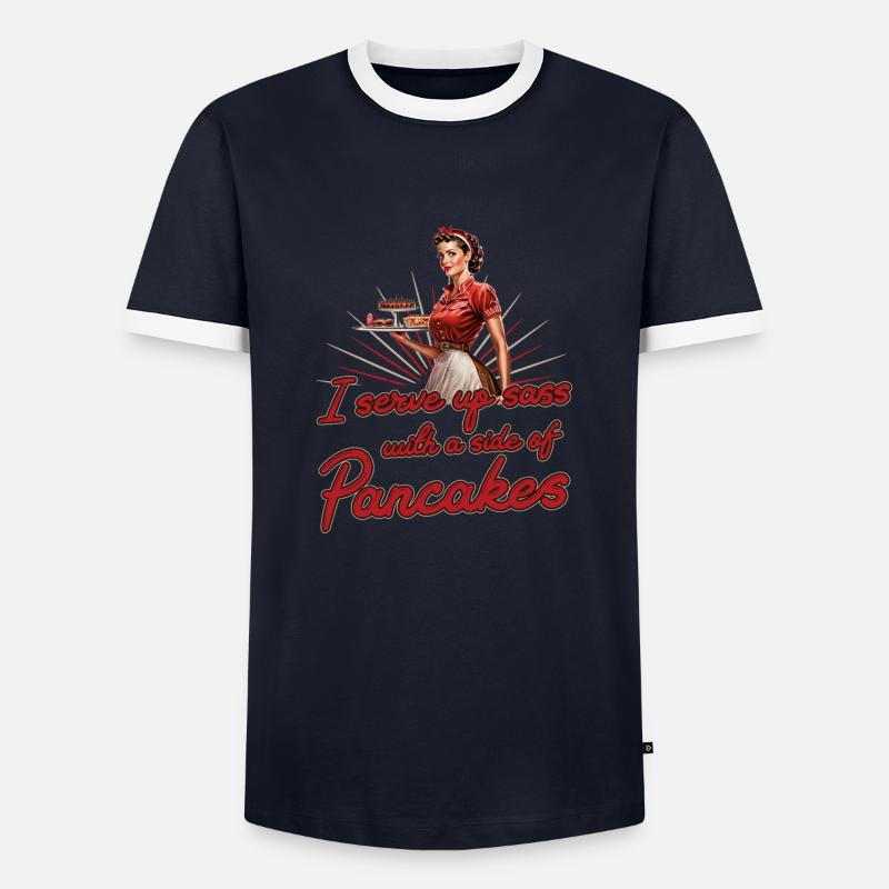Diner Bar Kellnerin Kellner - Männer Kontrast-T-Shirt - Navy/Weiß 