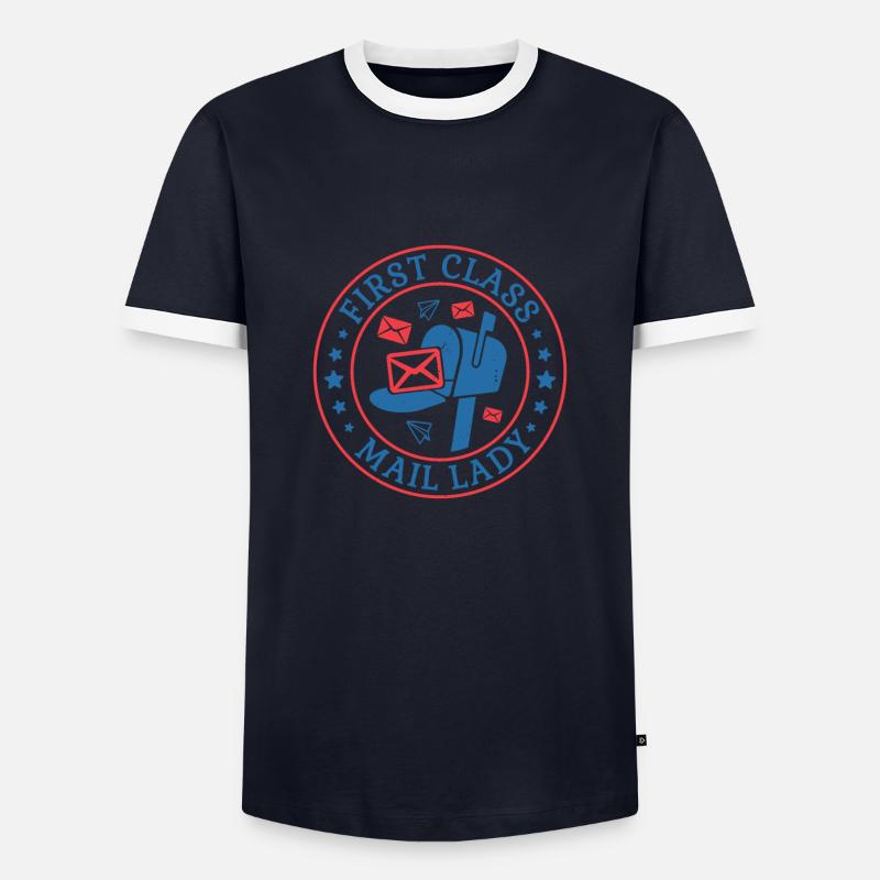 Postman Postman Postman Postman - Men's Ringer Shirt - navy/white 