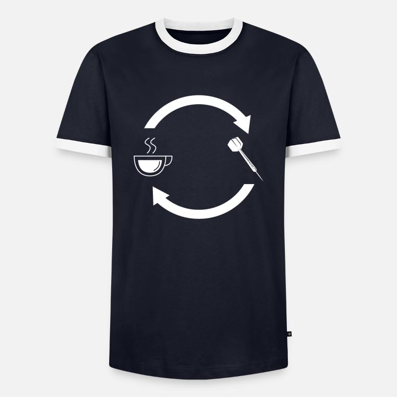 Loading the Arrows - Coffee - Darts - - Men's Ringer Shirt - navy/white