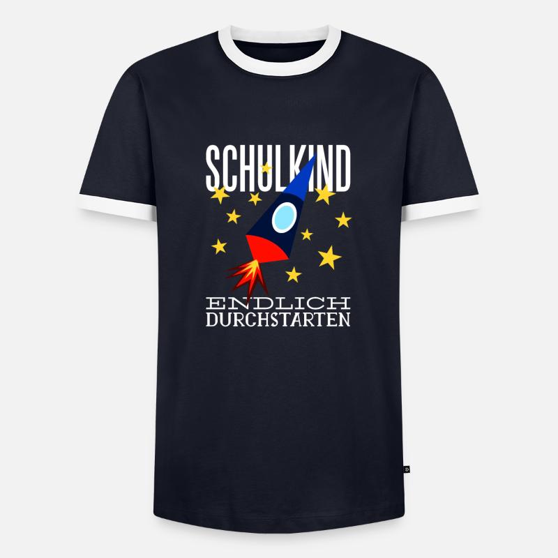 Schulkind Endlich Durchstarten - Männer Kontrast-T-Shirt - Navy/Weiß 