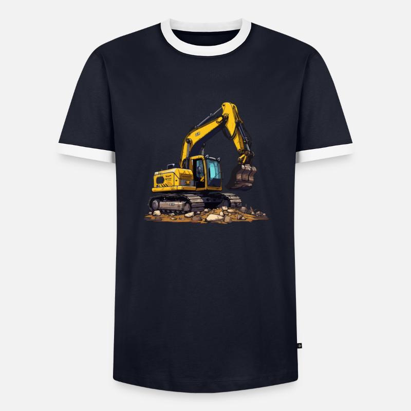 Realistischer Comic Bagger - Männer Kontrast-T-Shirt - Navy/Weiß 