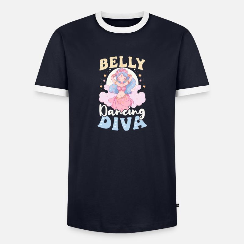 Belly Dancing Belly Dancing Diva - Men's Ringer Shirt - navy/white