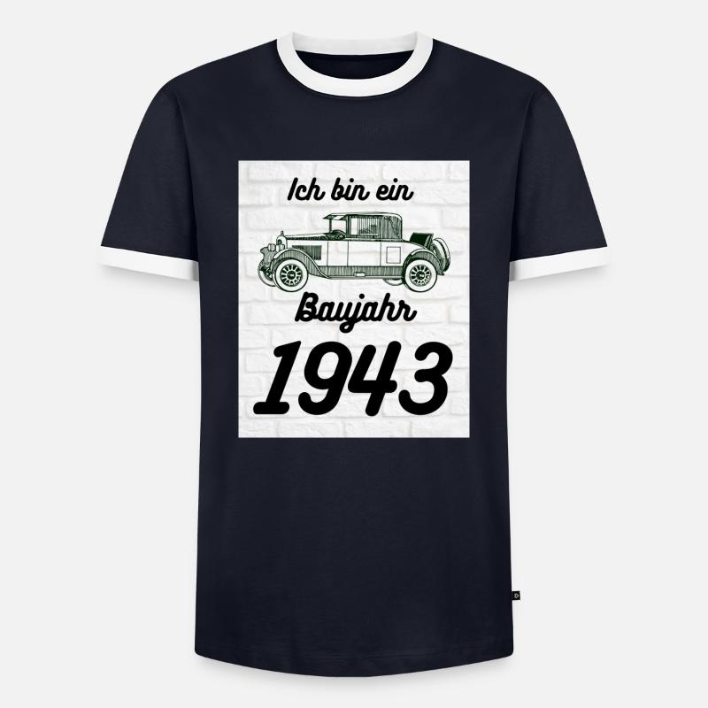 Oldtimer - Männer Kontrast-T-Shirt - Navy/Weiß 