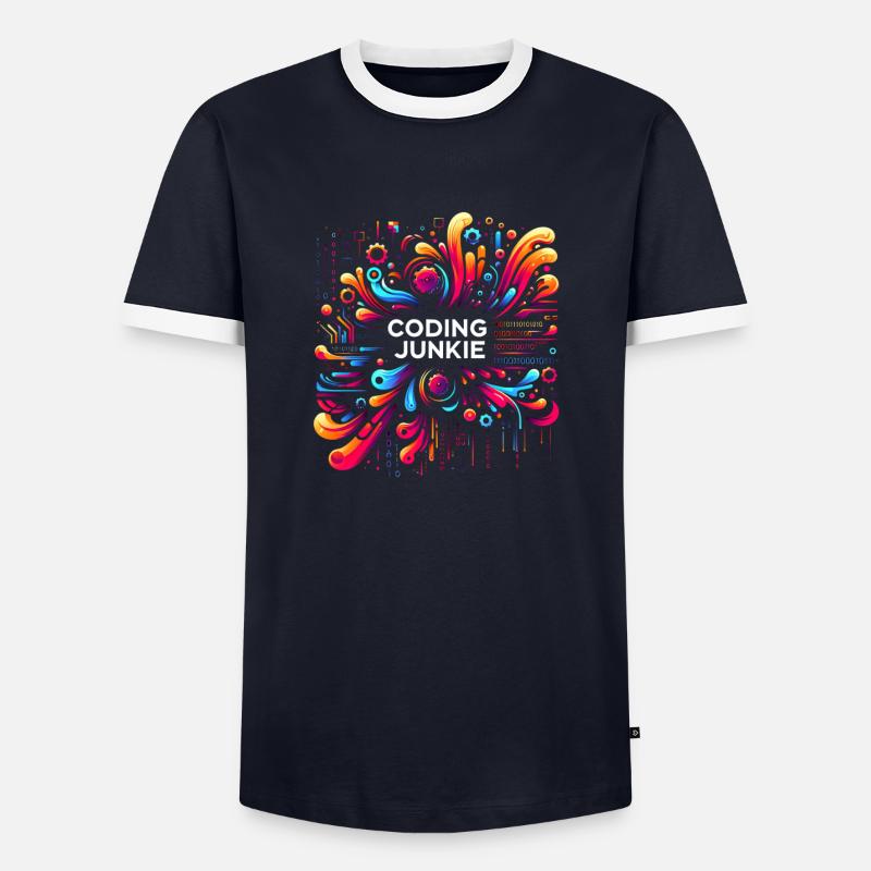 Coding Junkie 12 - Männer Kontrast-T-Shirt - Navy/Weiß 