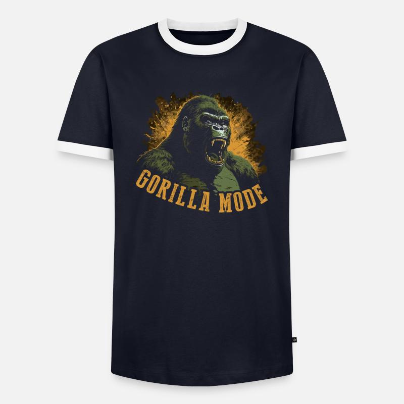 Gorilla-Modus - Männer Kontrast-T-Shirt - Navy/Weiß