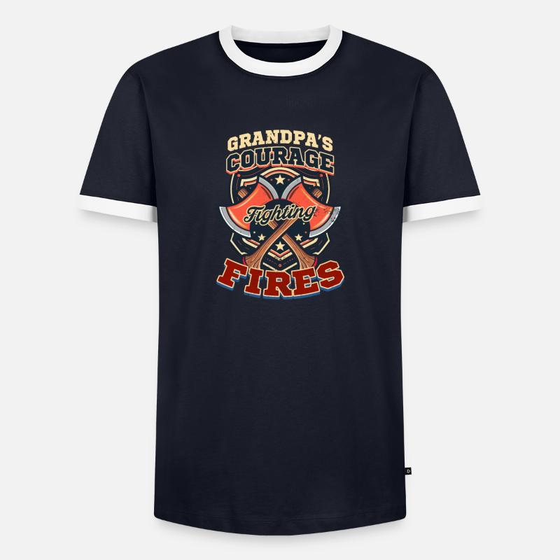 Feuerwehrmann Opa bekämpft Brände - Männer Kontrast-T-Shirt - Navy/Weiß 