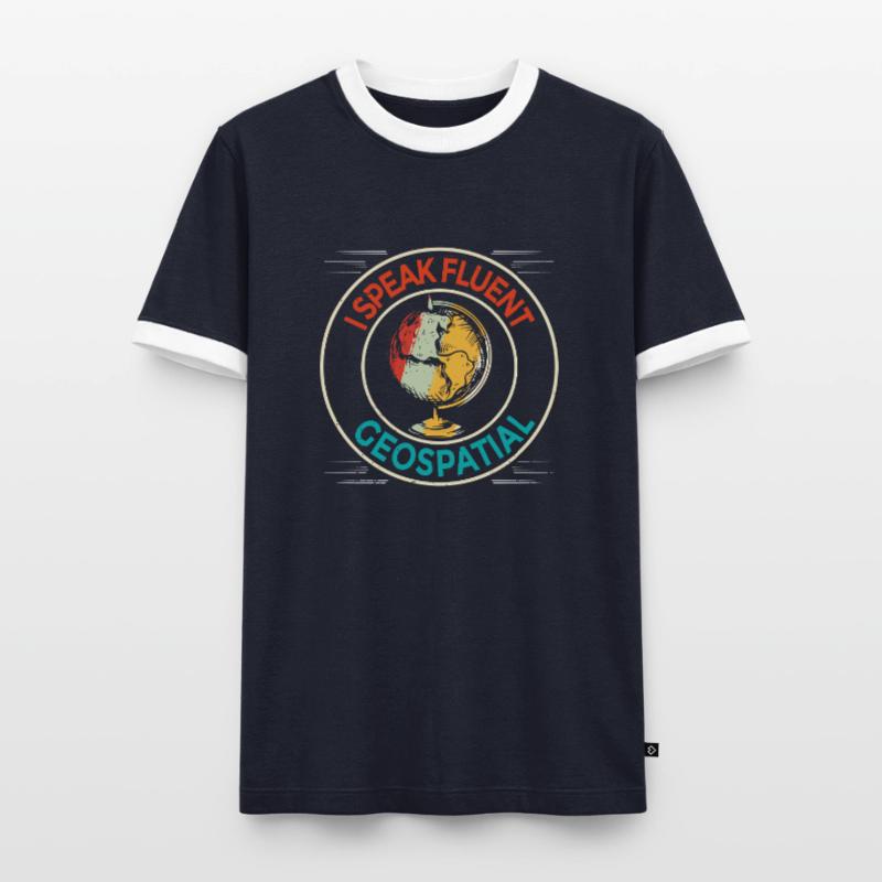 Geographic Information Systems Geospatial Men's Ringer Shirt