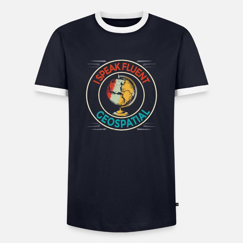 Systèmes d’Information Géographique Géospatial - T-shirt contrasté Homme - marine/blanc 