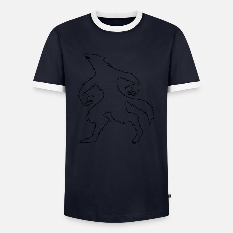 werewolf - Men's Ringer Shirt - navy/white 
