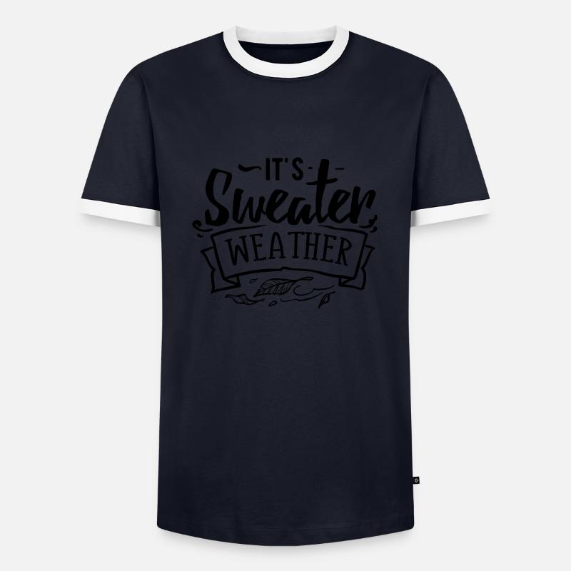 Es ist Pulloverwetter - Männer Kontrast-T-Shirt - Navy/Weiß 