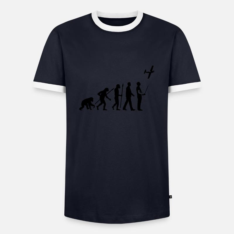 evolution_modellflieger_b_1c - T-shirt contrasté Homme - marine/blanc