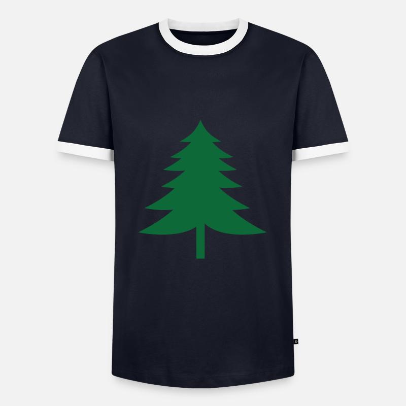 Fir tree - Men's Ringer Shirt - navy/white