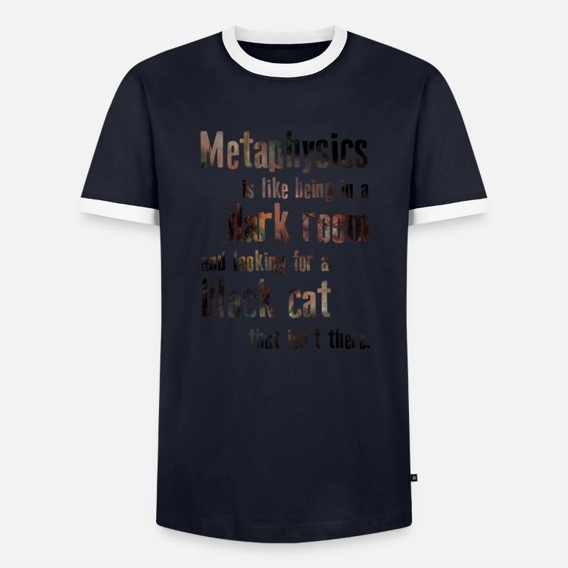 Metaphysics Phrases Philosophy - Men's Ringer Shirt - navy/white 