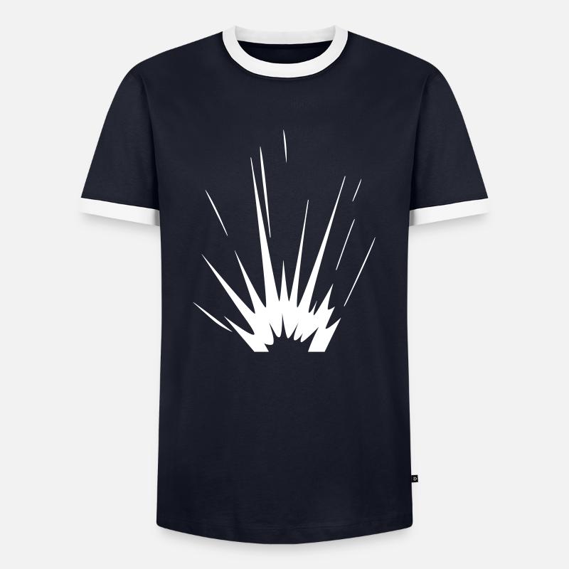 Explosion (Vectorgraphic) - Männer Kontrast-T-Shirt - Navy/Weiß 