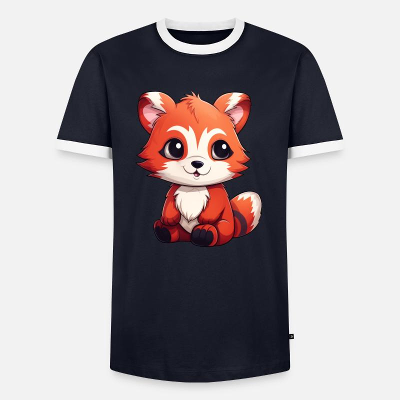 Roter Panda kleiner Panda - Männer Kontrast-T-Shirt - Navy/Weiß 