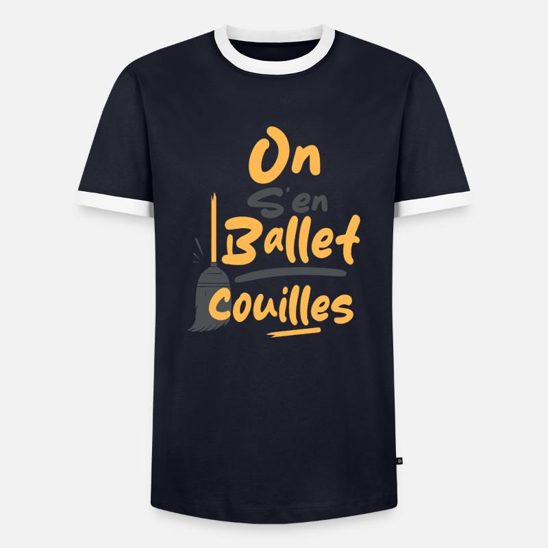 We ballet ballet balls - Men's Ringer Shirt - navy/white 
