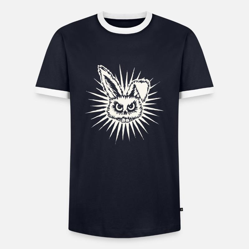 Rrrabbit - Männer Kontrast-T-Shirt - Navy/Weiß 