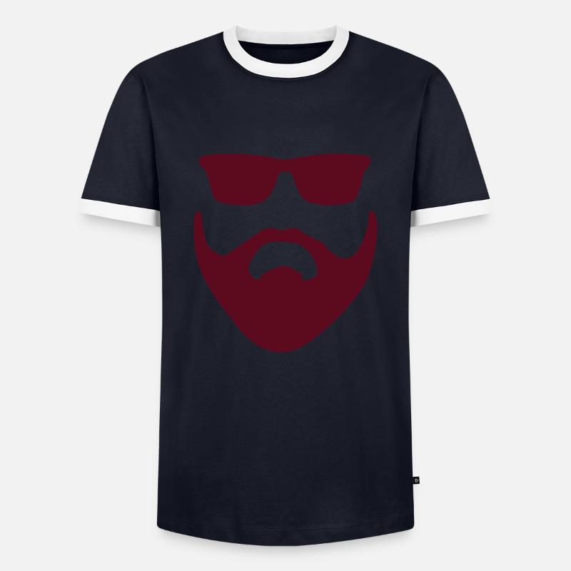 Beard Bart - Men's Ringer Shirt - navy/white 