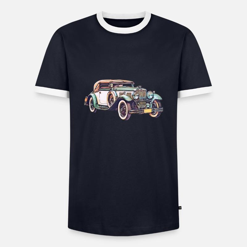Oldtimer car - Men's Ringer Shirt - navy/white 