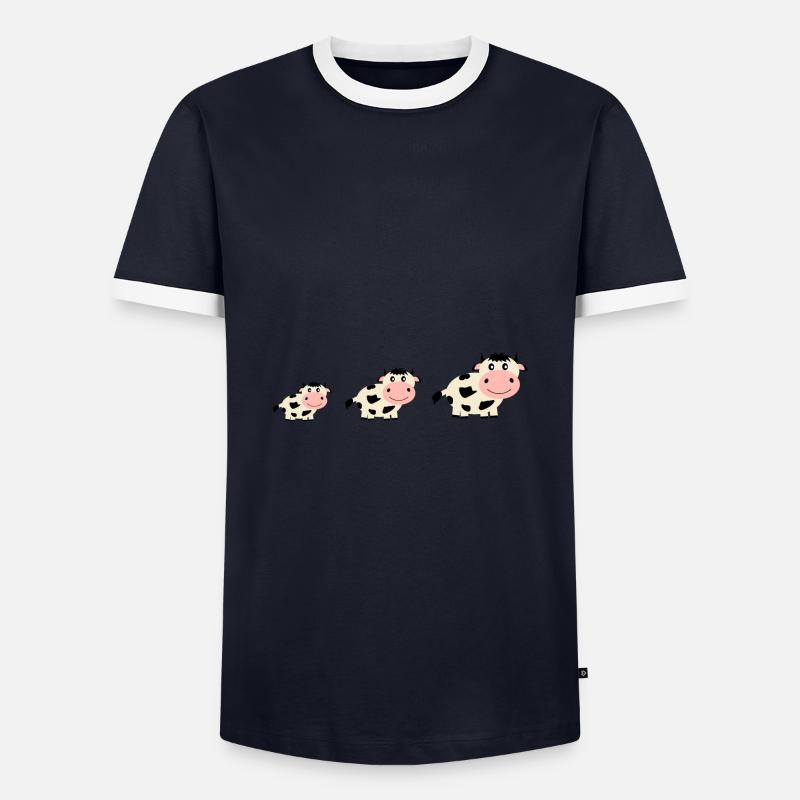 Kuh Kühe Comic Geschenk Bauern Landwirte - Männer Kontrast-T-Shirt - Navy/Weiß 