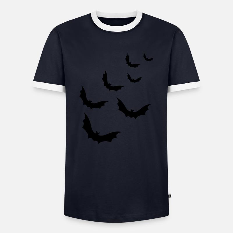 Fledermäuse - Männer Kontrast-T-Shirt - Navy/Weiß