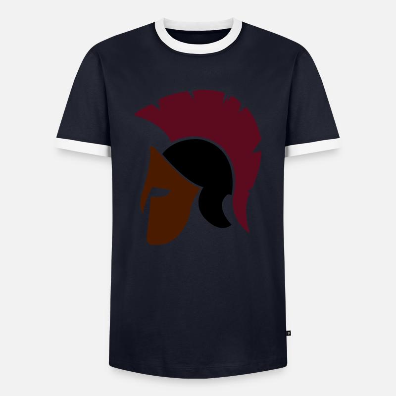 sparta_helm_2 - Männer Kontrast-T-Shirt - Navy/Weiß 