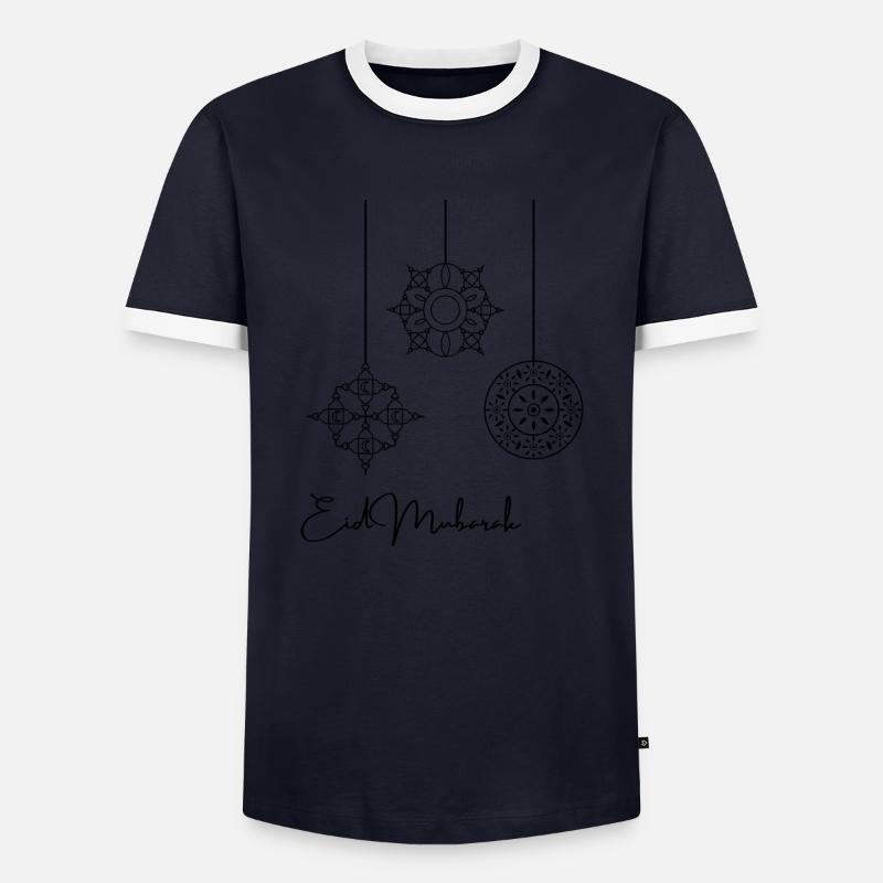 Eid Mubarak - Men's Ringer Shirt - navy/white 