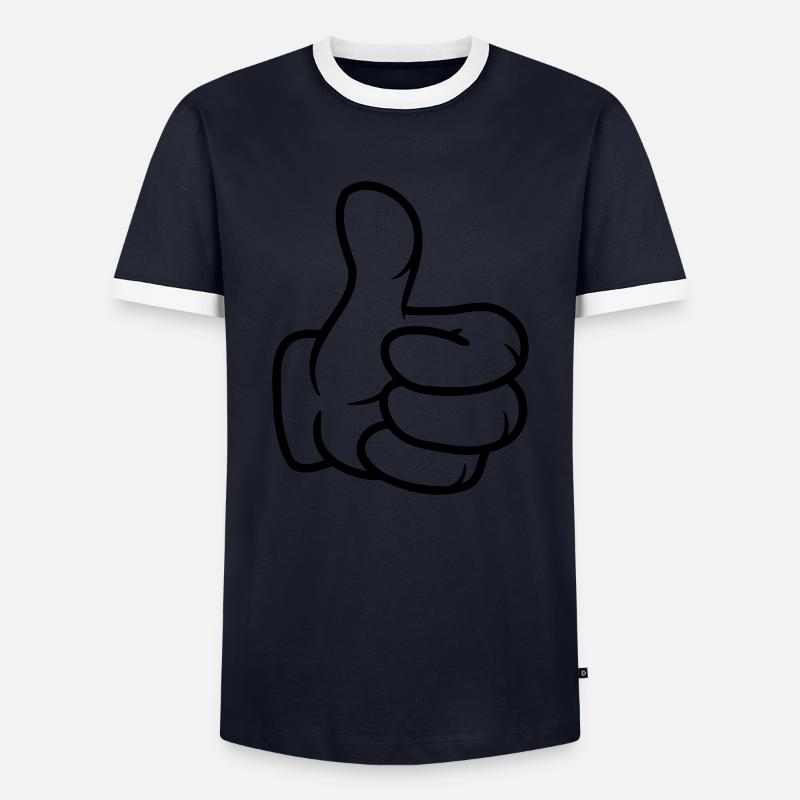 Daumen hoch Comic Hand - Männer Kontrast-T-Shirt - Navy/Weiß