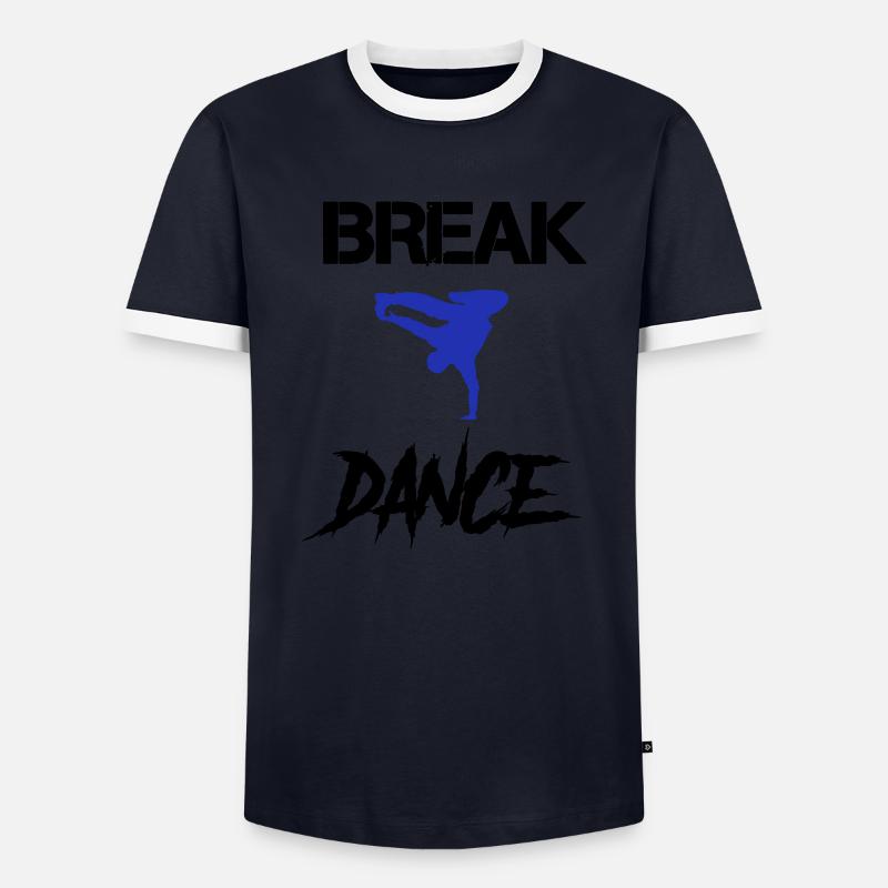 break dance - Männer Kontrast-T-Shirt - Navy/Weiß 