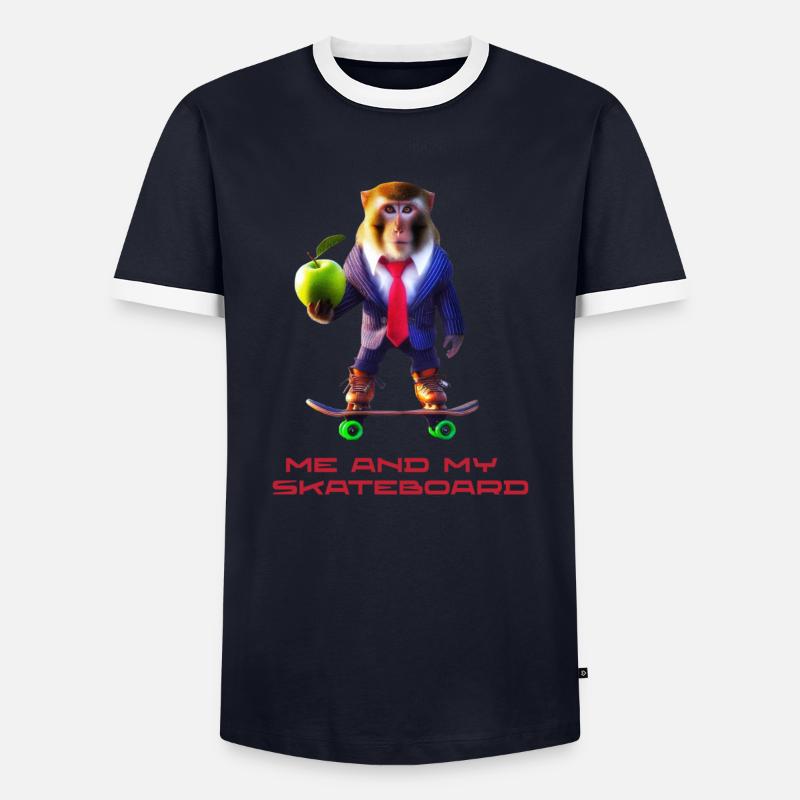Fun monkey - Männer Kontrast-T-Shirt - Navy/Weiß