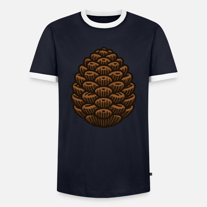 Pine cone - Men's Ringer Shirt - navy/white 
