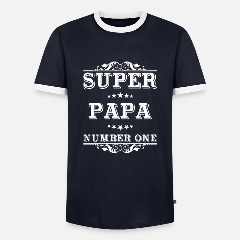 Super Dad. - Männer Kontrast-T-Shirt - Navy/Weiß 