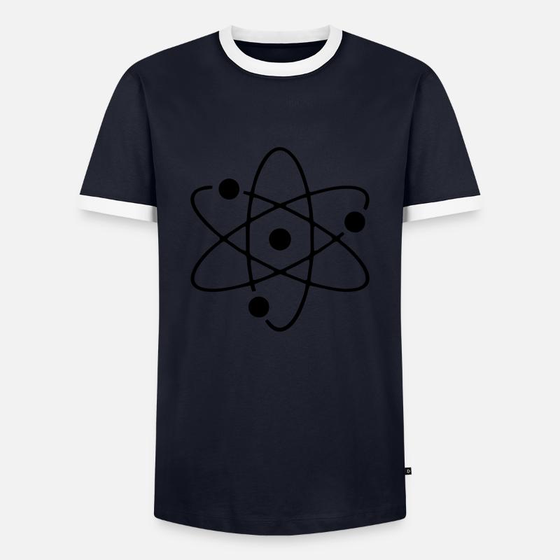 Atom - Männer Kontrast-T-Shirt - Navy/Weiß 
