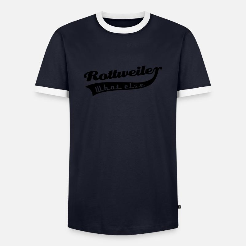 Rottweiler - Männer Kontrast-T-Shirt - Navy/Weiß 
